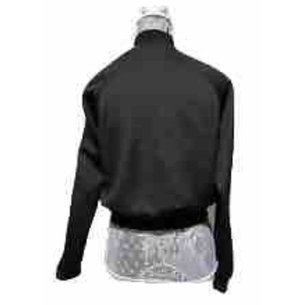 Fashion Nova Black Track Jacket M Striped Sleeve Cropped Zip Up Womens Athletic - Picture 11 of 13